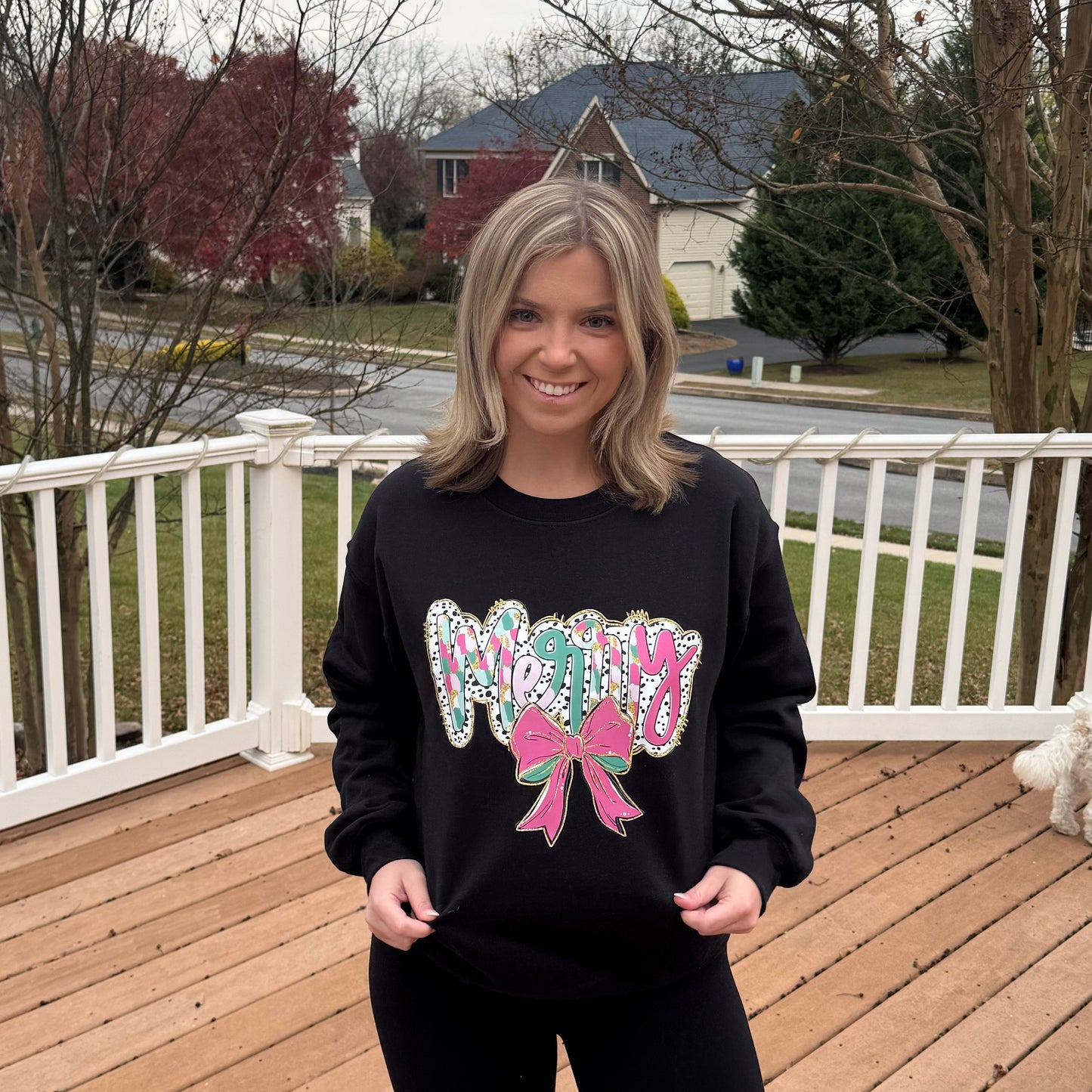 Merry Bow Dotted Print