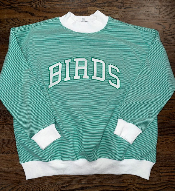 Striped BIRDS Mockneck