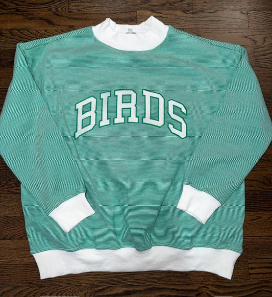Striped BIRDS Mockneck