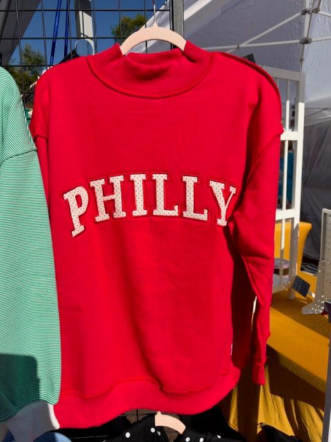 PHILLY Polka Dot Applique Mockneck