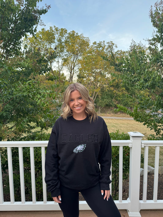 Embroidered Puff Black Football