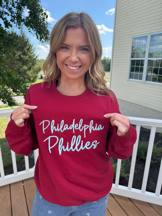 Embroidered Cursive Philadelphia Baseball