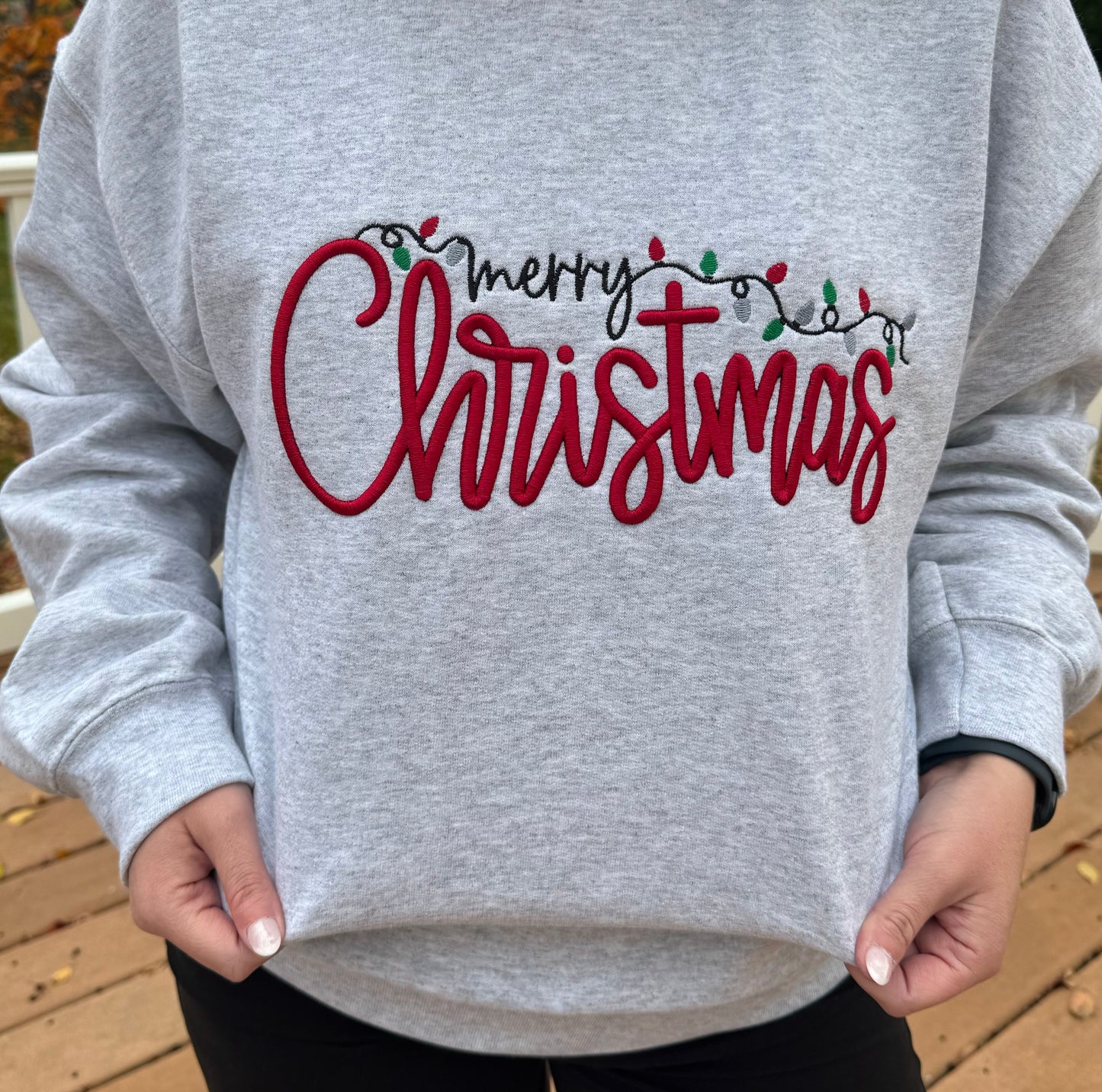 Merry Christmas Puff with Lights