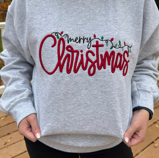 Merry Christmas Puff with Lights