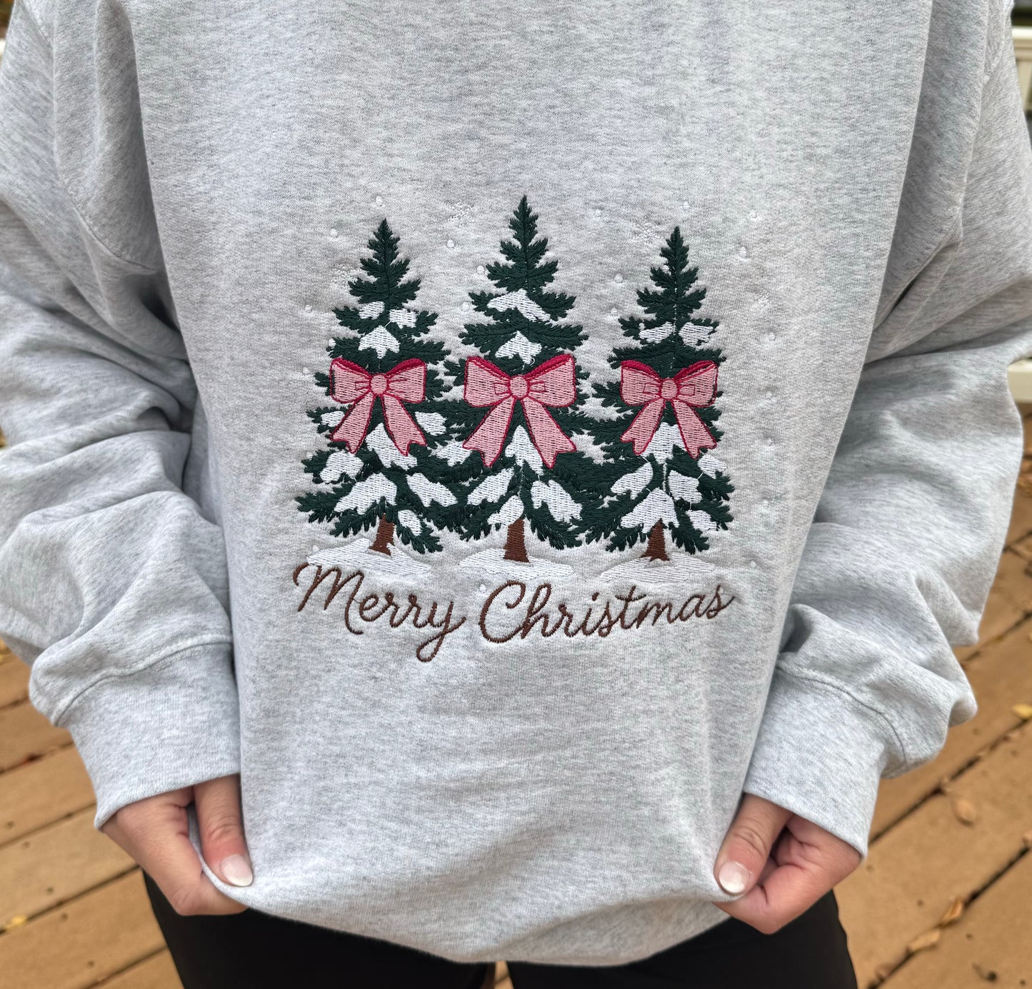 Merry Christmas Bows and Trees