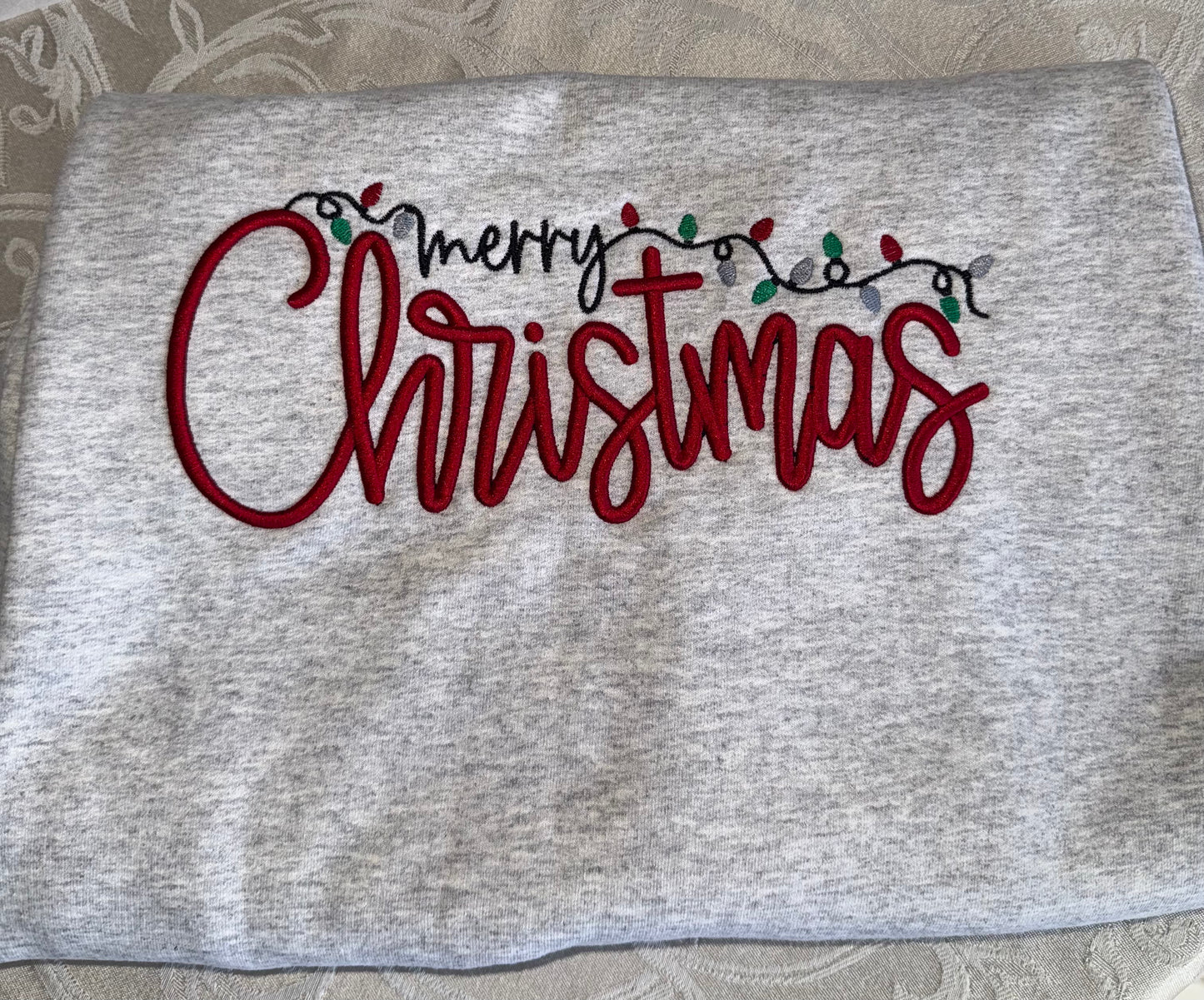 Merry Christmas Puff with Lights